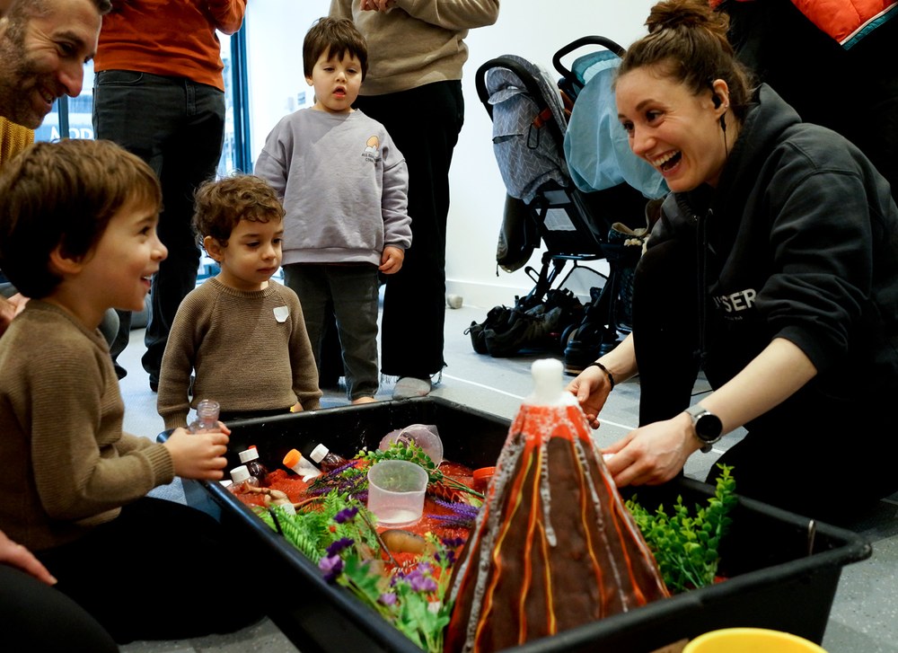 Sensory volcano play at Curiouser Family Club